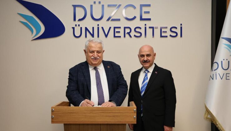 TÜBA Başkanı Prof. Dr. Muzaffer Şeker’den Düzce Üniversitesi Rektörü Prof. Dr. Nedim Sözbir’e Ziyaret