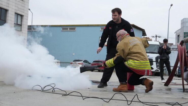 Düzce’de Toplu Taşıma Şoförleri Yangına Karşı Bilinçlendirildi