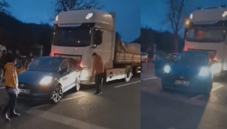 Düzce’de Trafik Kazası: Otomobile Tır Çarptı